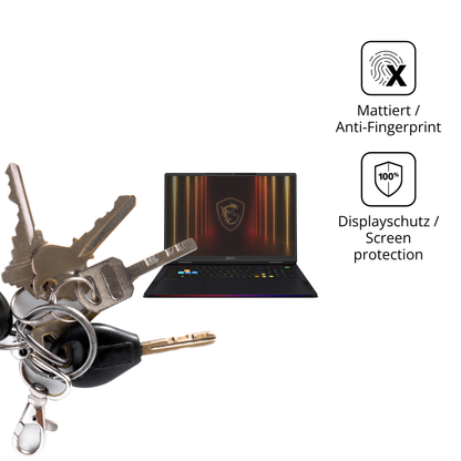 dipos Displayschutz für MSI Raider 18HX Ai 2025, mattierte Oberfläche, Blickschutzfilter und perfekter Passform