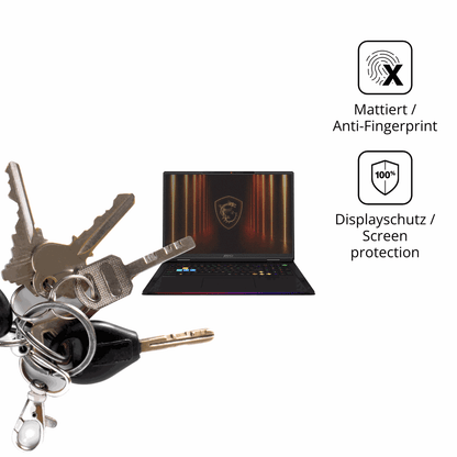 dipos Displayschutz für MSI Vector A18 HX 2025, mattierte Oberfläche, Blickschutzfilter und perfekter Passform
