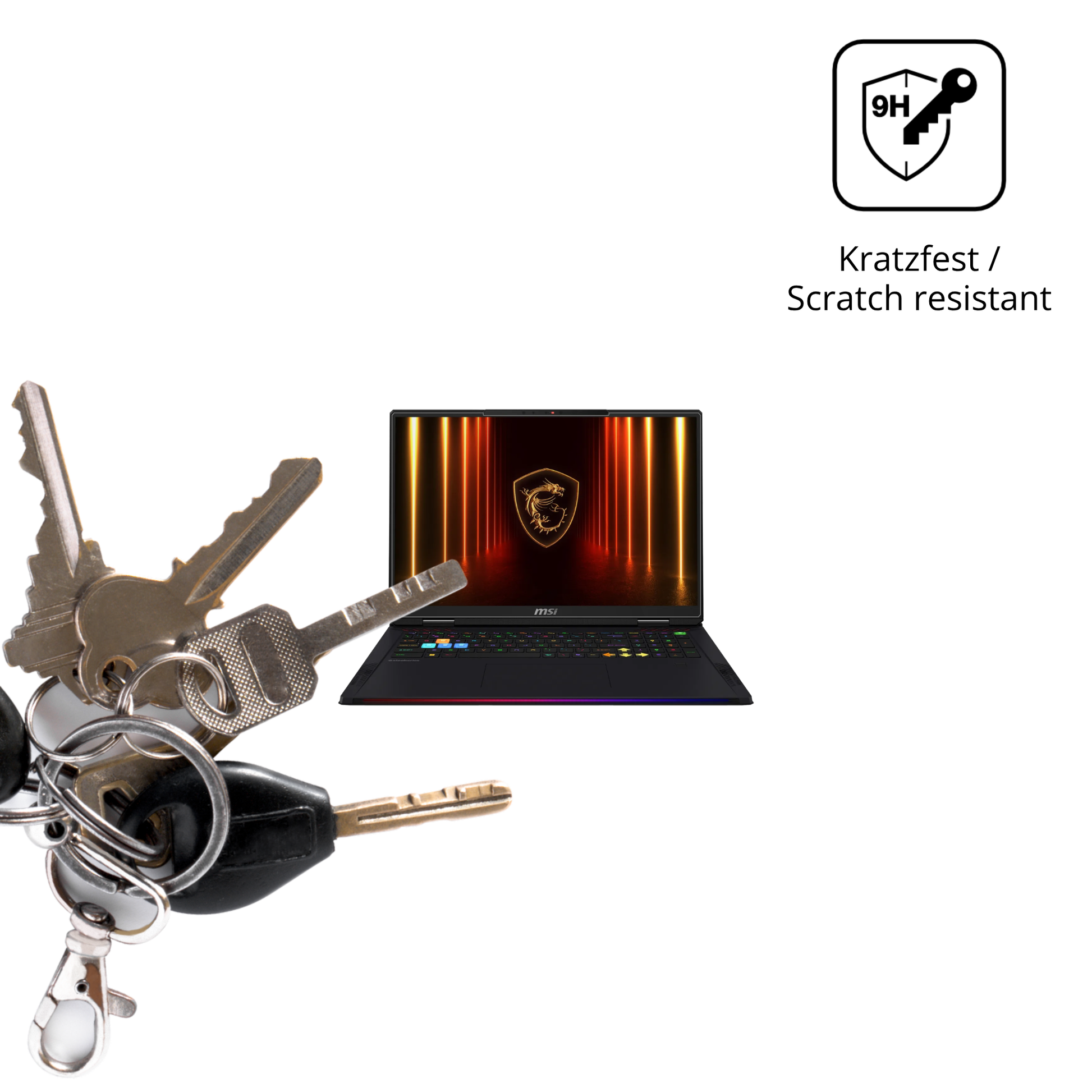 dipos Displayschutz für MSI Vector A18 HX 2025, transparente Oberfläche, perfekte Passform auch für die Rundungen