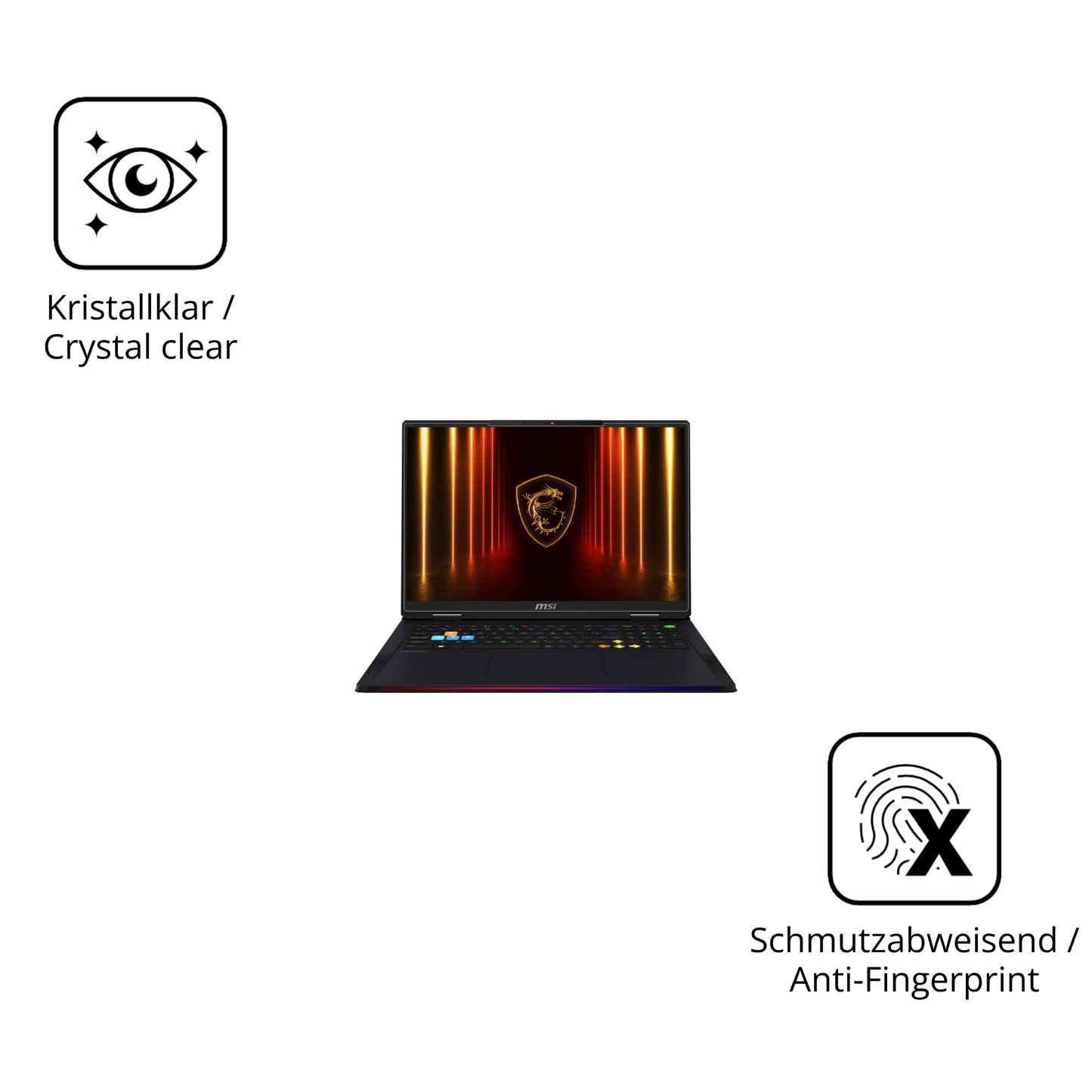 Flexible TPU-Folie passend zugeschnitten für MSI Raider 18HX Ai 2025, vollständige Abdeckung