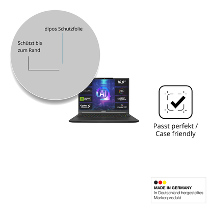 Schutzglasfolie mit optimaler Passform, zur Verwendung mit Hüllen geeignet