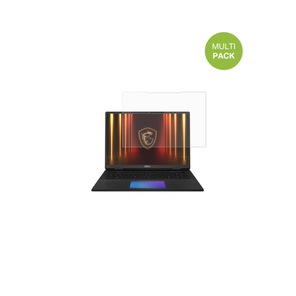 MSITitan 18HX AI 2025 mit aufgebrachter dipos Displayschutzfolie, die lästige Fingerabdrücke minimiert