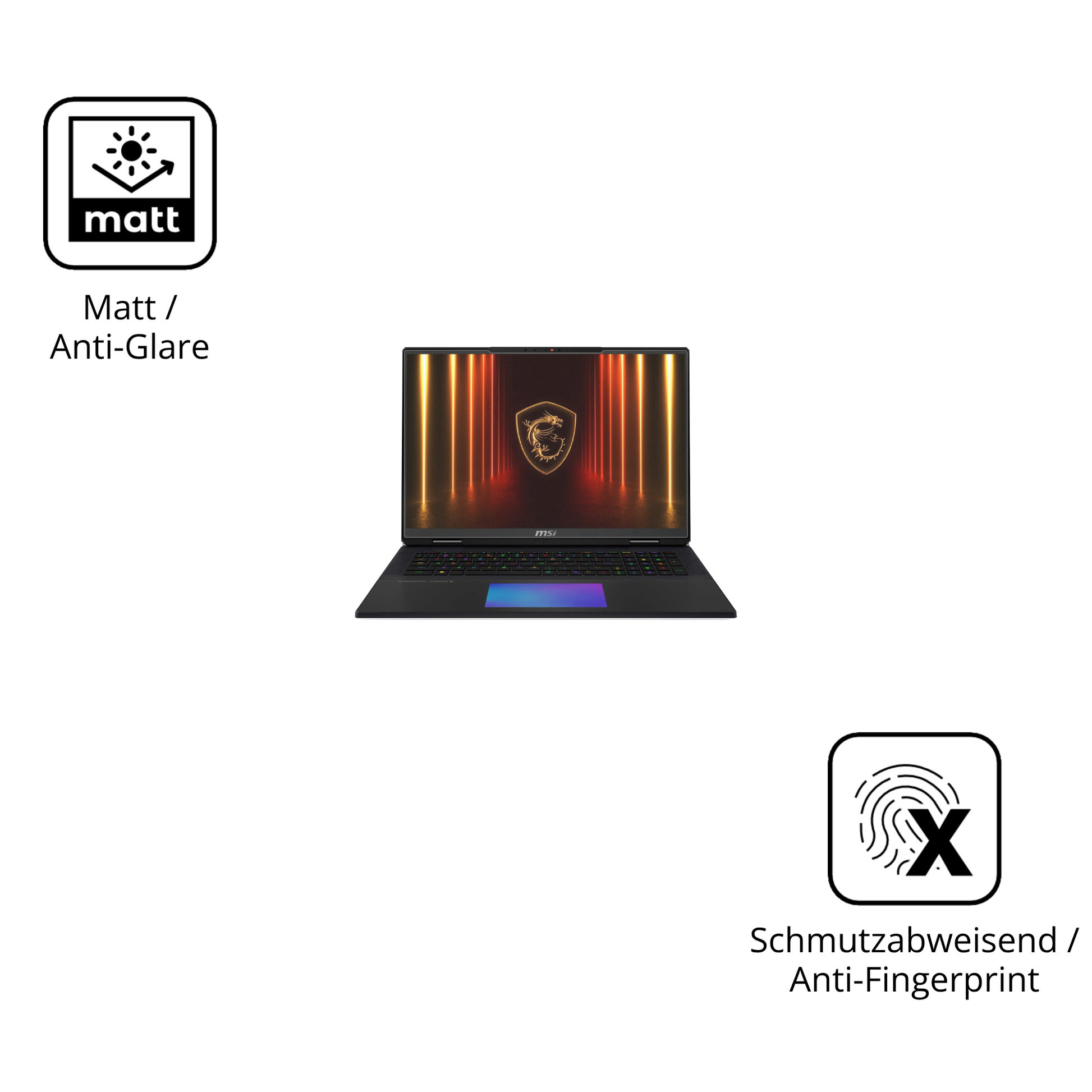 9H Hartbeschichtete, flexible Folie passend zugeschnitten für MSI Titan 18HX AI 2025