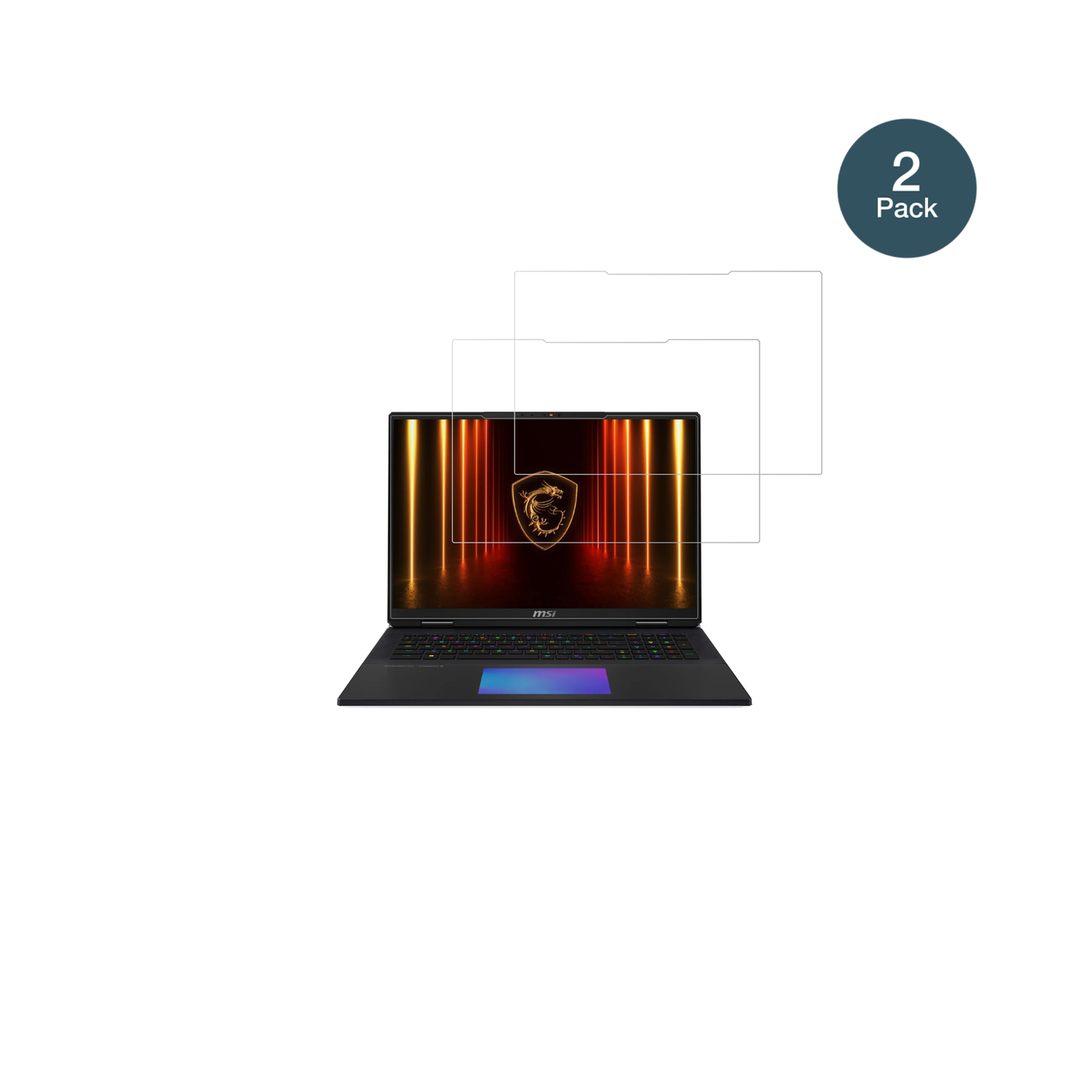 MSITitan 18HX AI 2025 mit aufgebrachter dipos Flex Schutzfolie, glasklare Darstellung ohne Einschränkungen