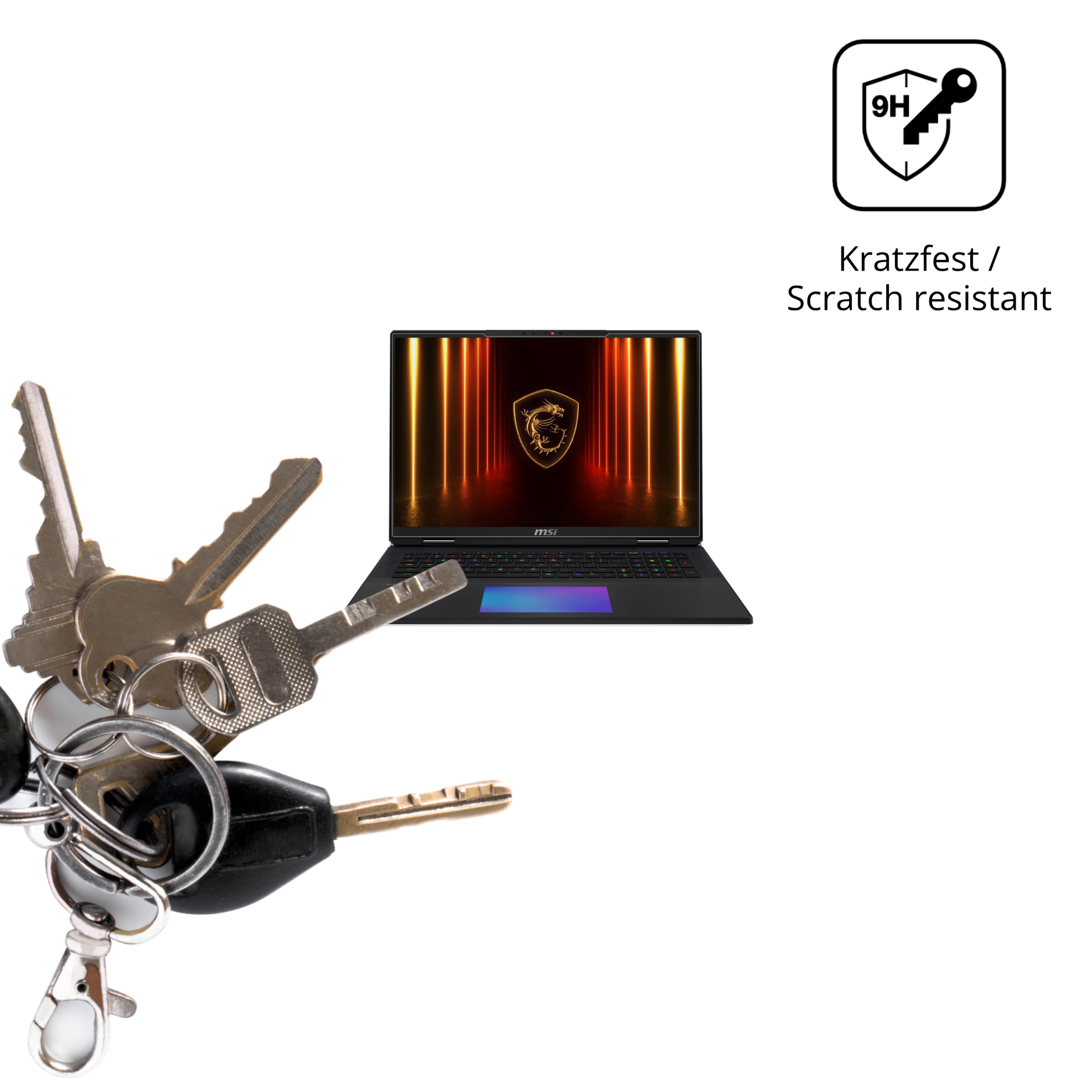 dipos Displayschutz für MSI Titan 18HX AI 2025, transparente Oberfläche, perfekte Passform auch für die Rundungen