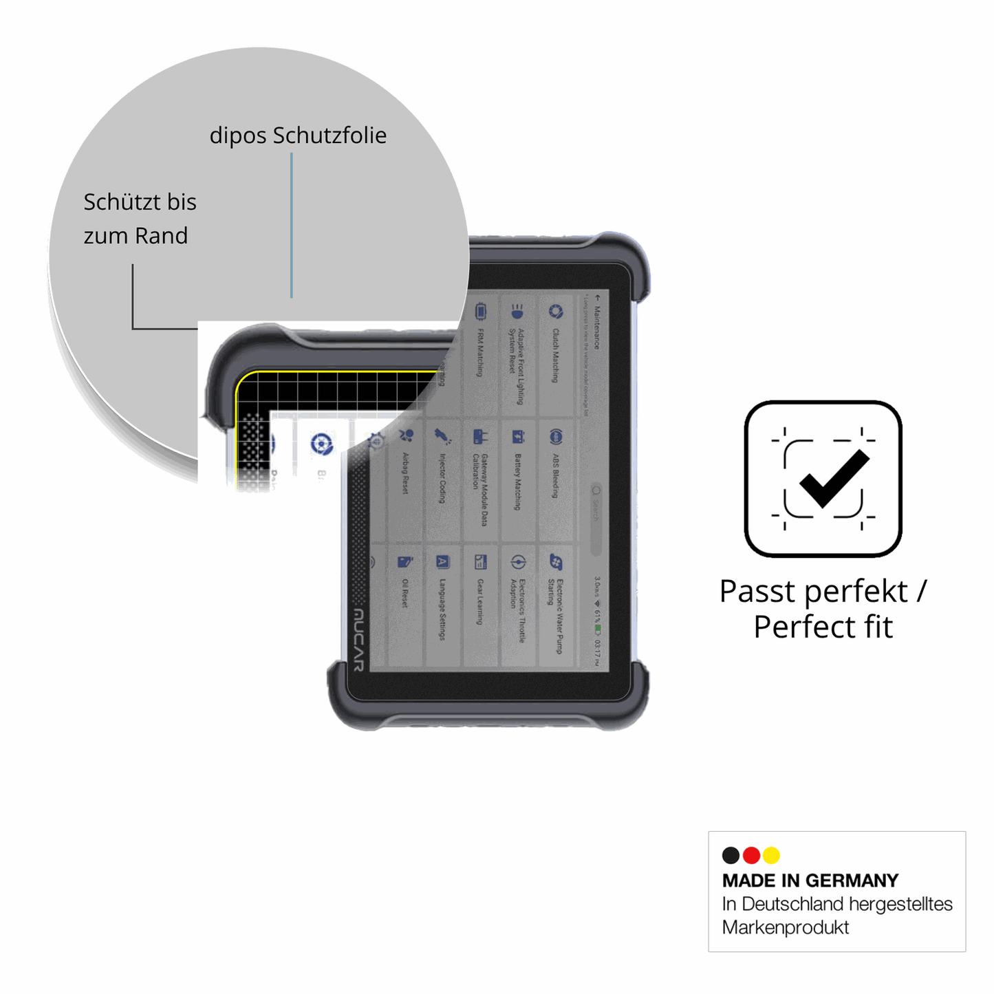 Screen Protector for MUCAR 892BT Privacy Filter 4-Way Protection dipos