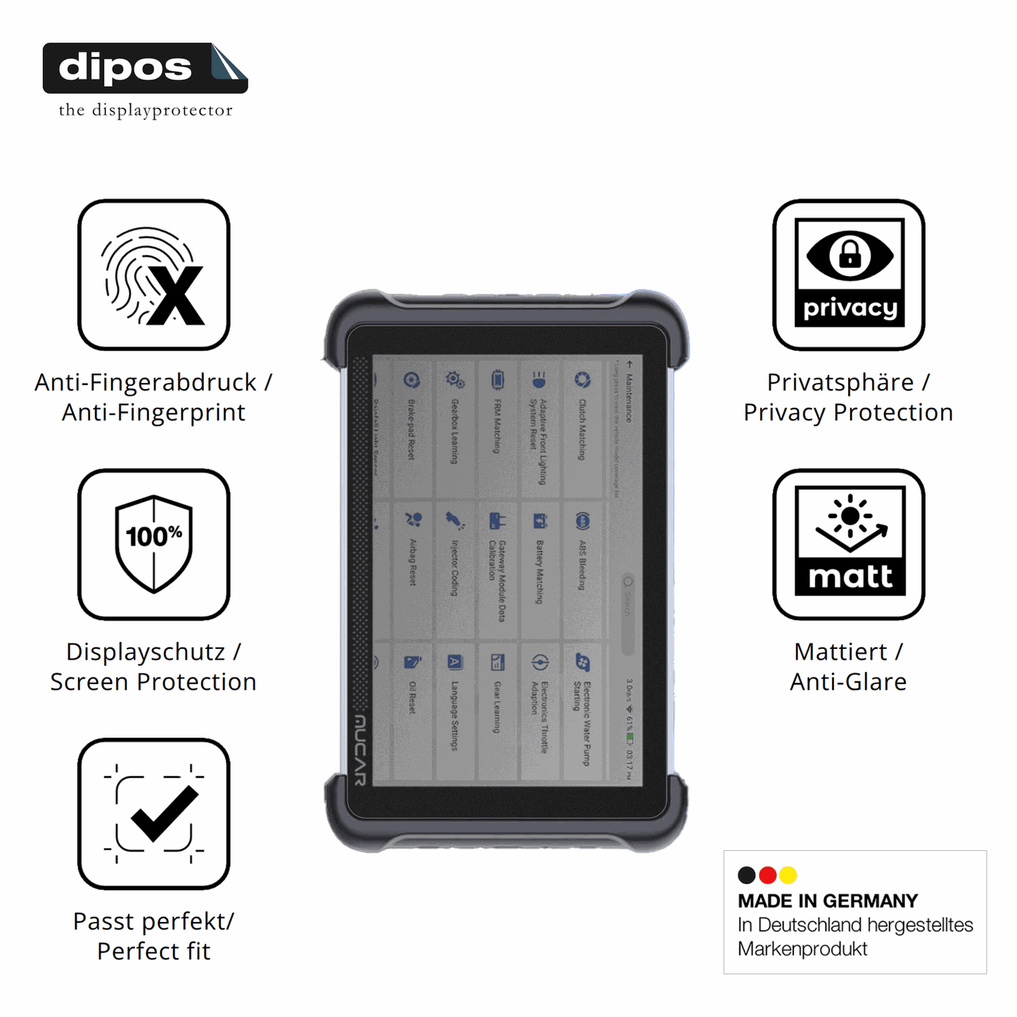 Screen Protector for MUCAR 892BT Privacy Filter 4-Way Protection dipos