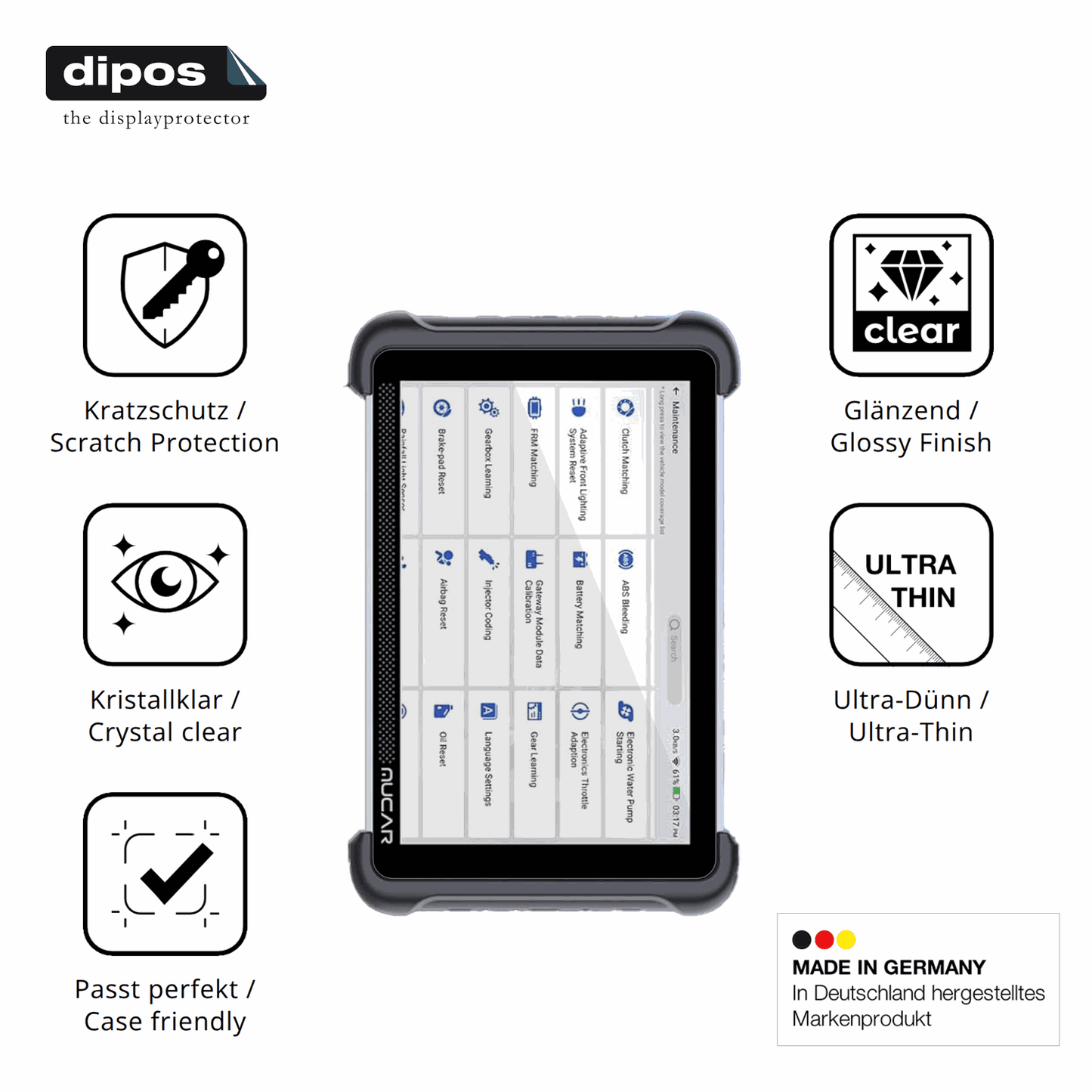 2x Screen Protector for MUCAR 892BT Protection Crystal Clear dipos