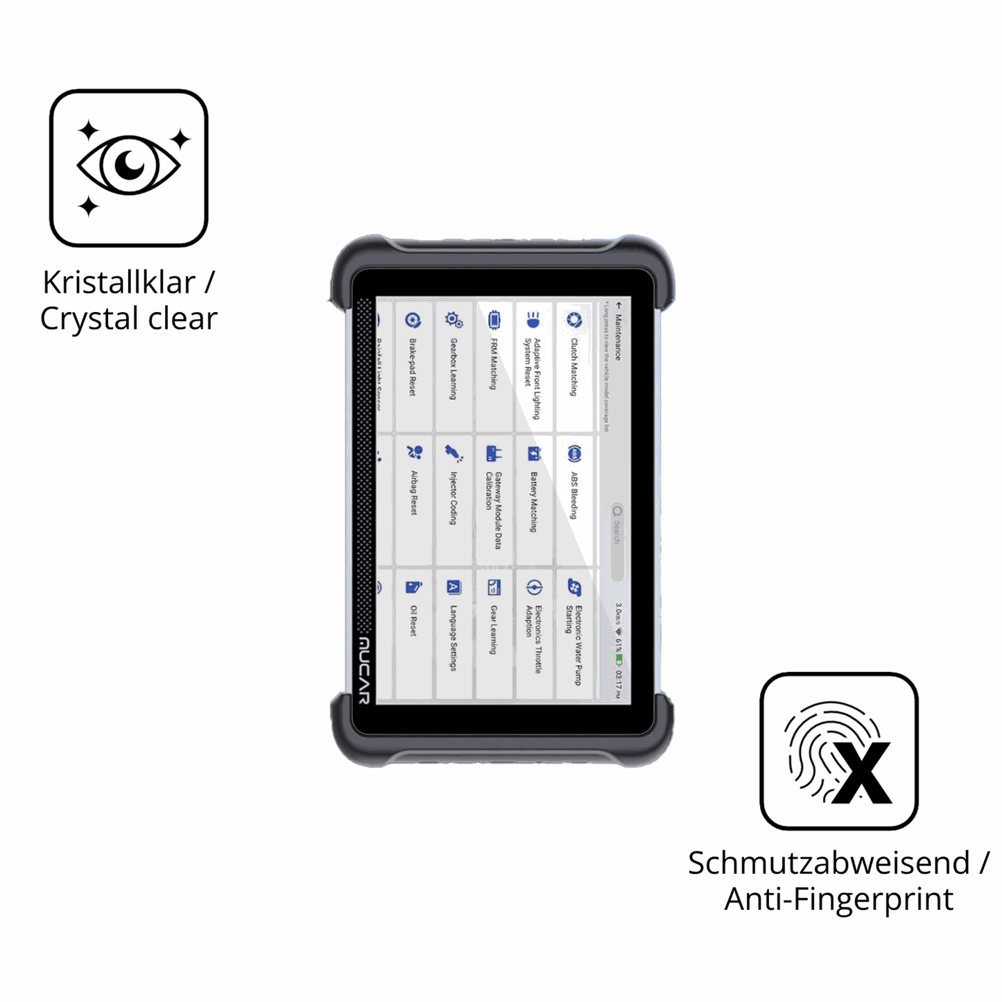 2x Screen Protector for MUCAR 892BT Flexible Glass 9H dipos