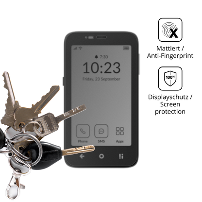 dipos Displayschutz für muditacompact, mattierte Oberfläche, Blickschutzfilter und perfekter Passform