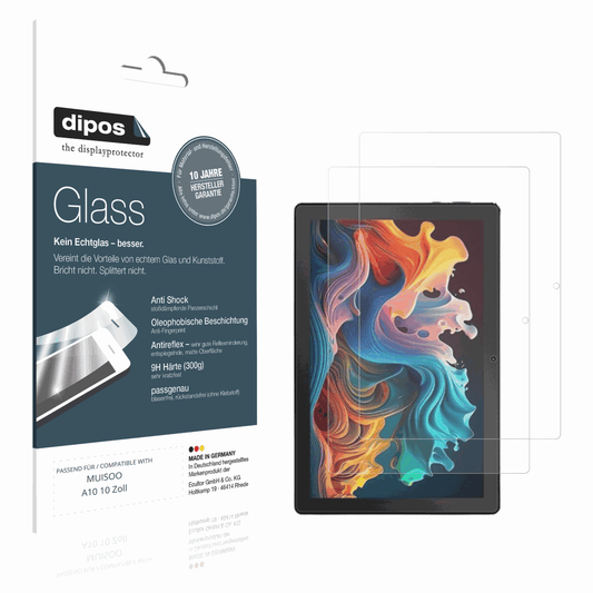 Matte Displayschutzfolie von dipos passend für MUISOO A10 10 Zoll, 9H kratzfest und blasenfrei montiert