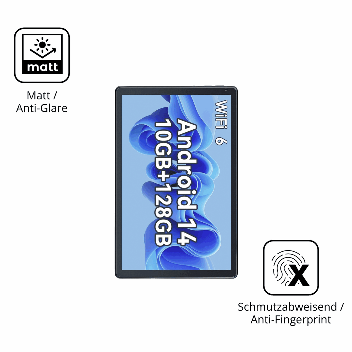 2x Screen Protector for MUISOO MUIC10702 10.1 Zoll Protection Anti Glare dipos