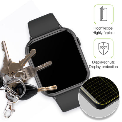 dipos Displayschutz für Mutoy Smartwatch 1.83 Zoll, transparente Oberfläche, perfekte Passform auch für die Rundungen