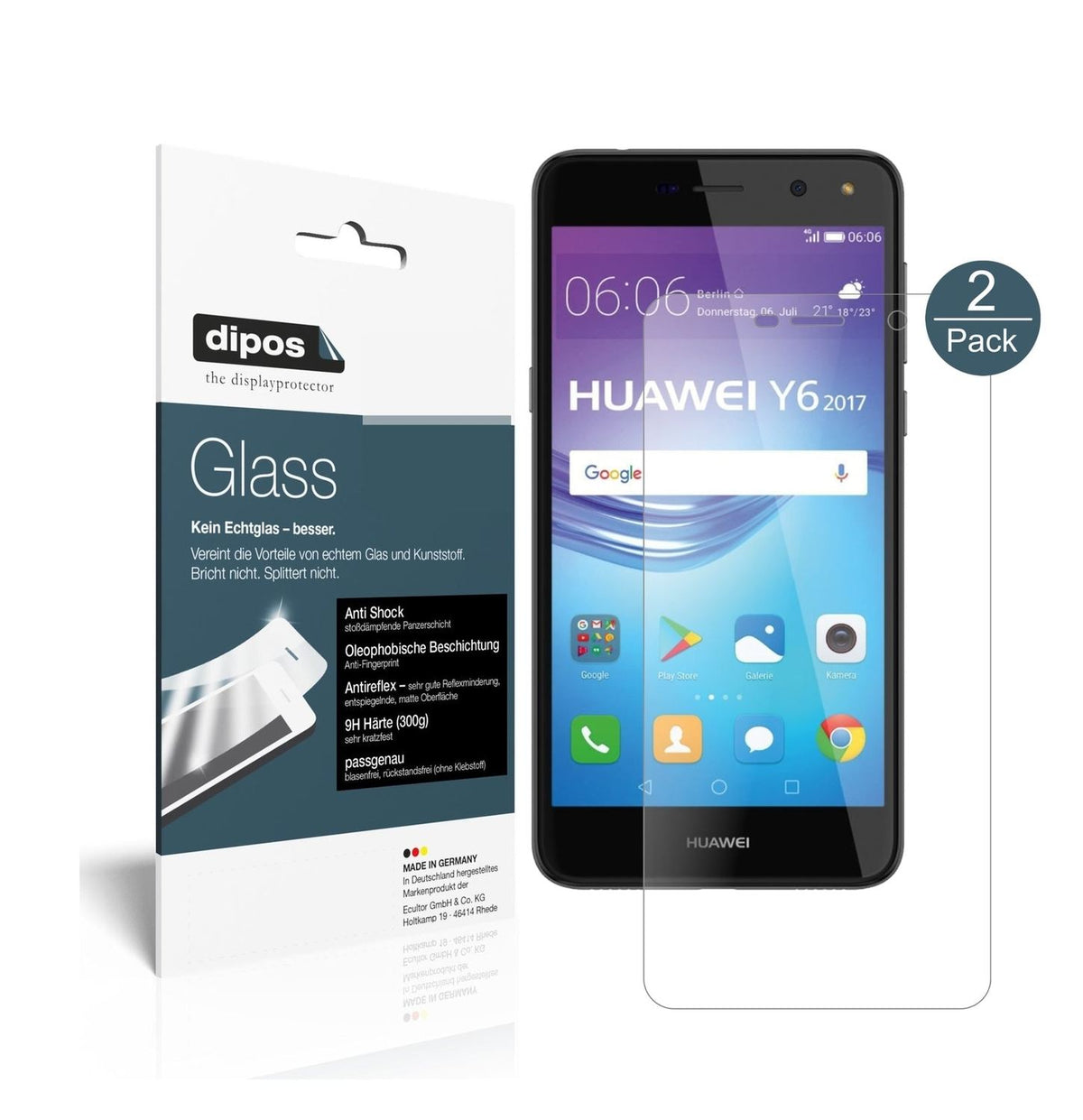 1x 9H Matte Screen Protector for Huawei Y6 (2017) Tempered Glass Film