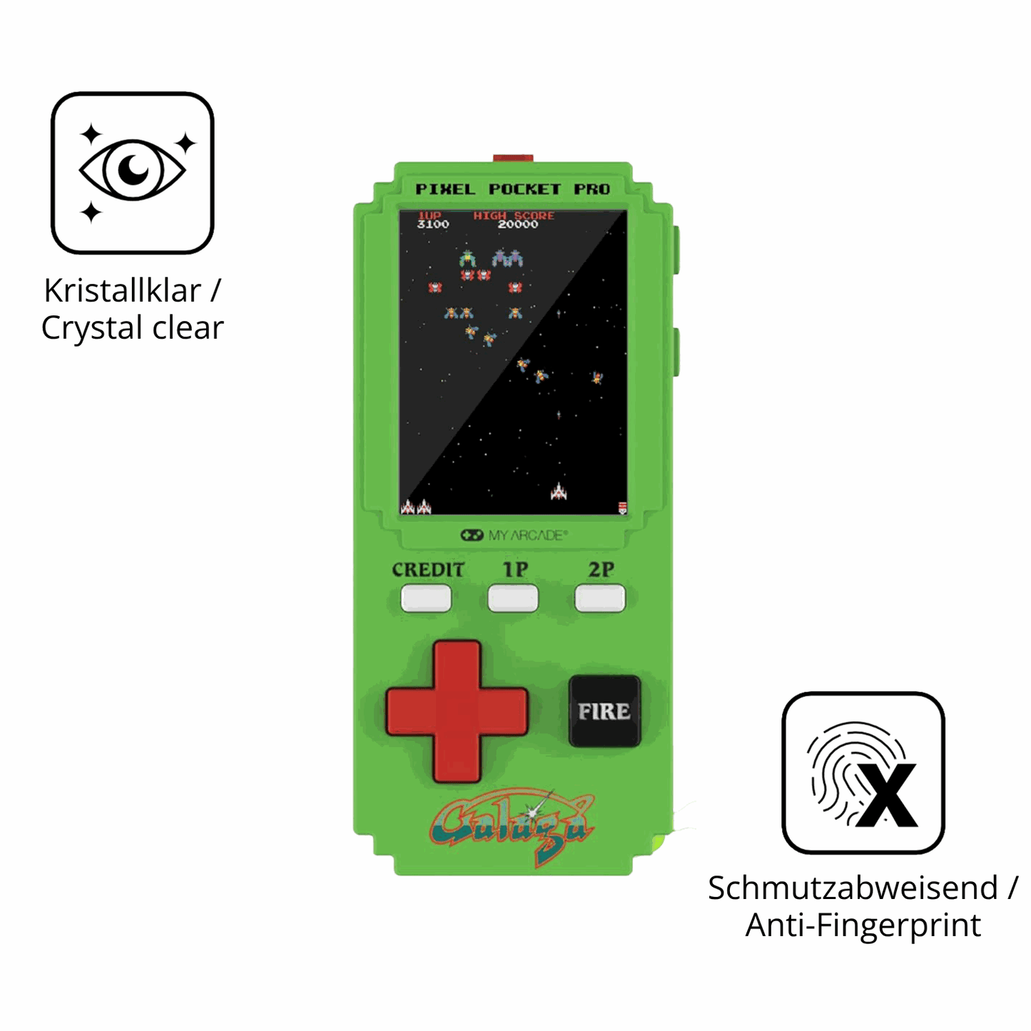 2x Screen Protector for MyArcade Pixel Pocket Pro Galaga Flexible Glass 9H dipos