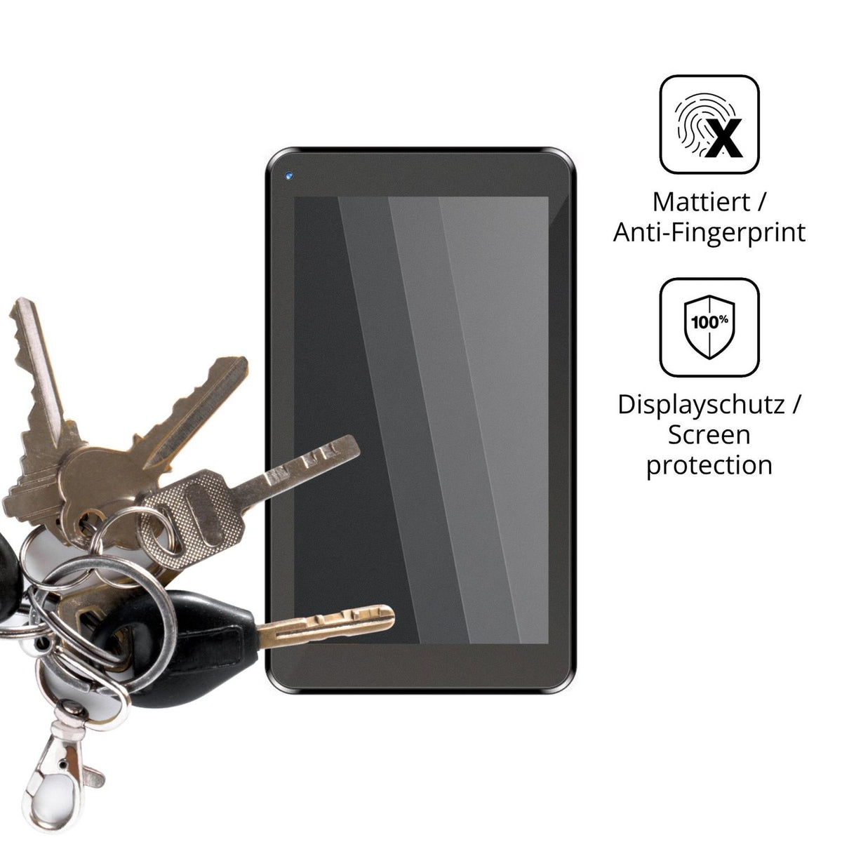 dipos Displayschutz für Myria Classic MY8301, mattierte Oberfläche, Blickschutzfilter und perfekter Passform