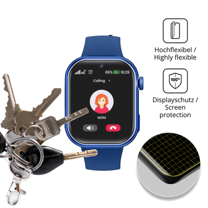 dipos Displayschutz für Naixues Kids Smartwatch GPS, transparente Oberfläche, perfekte Passform auch für die Rundungen