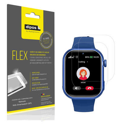 Klare Displayschutzfolie von dipos passend für Naixues Kids Smartwatch GPS, 100% Displayabdeckung und blasenfreie Montage