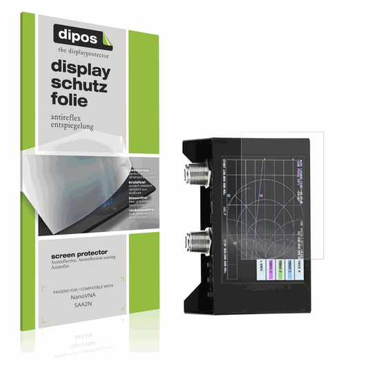Matte Displayschutzfolie von dipos passend für NanoVNA SAA2N, präziser Zuschnitt und blasenfrei montiert