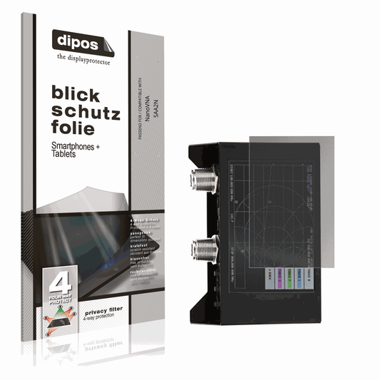 Blickschutzfolie von dipos passend für NanoVNA SAA2N, präziser Zuschnitt und blasenfrei montiert