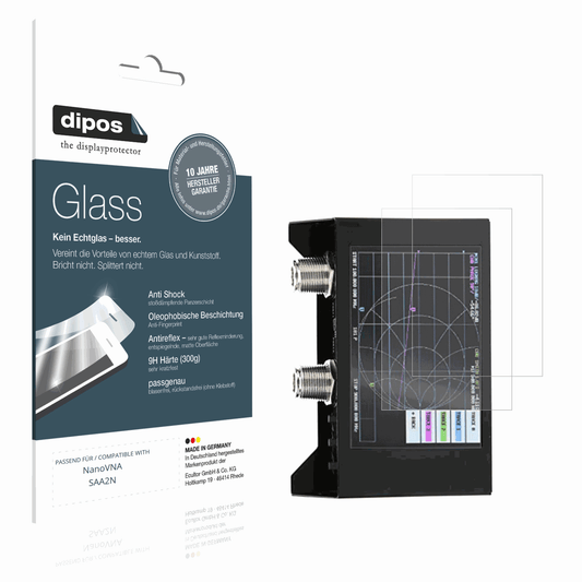 Matte Displayschutzfolie von dipos passend für NanoVNA SAA2N, 9H kratzfest und blasenfrei montiert