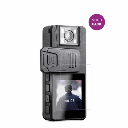 NastopeeBodycam mit aufgebrachter dipos Displayschutzfolie, glasklare Darstellung ohne Einschränkungen