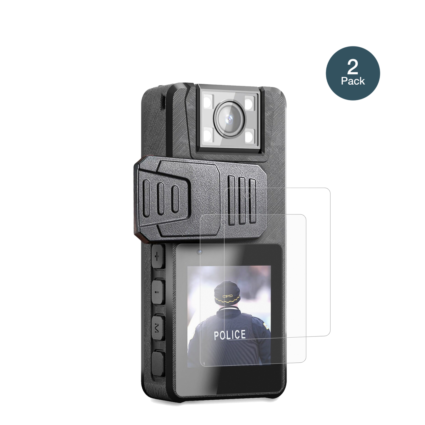 NastopeeBodycam mit aufgebrachter dipos Panzerfolie, die lästige Fingerabdrücke minimiert