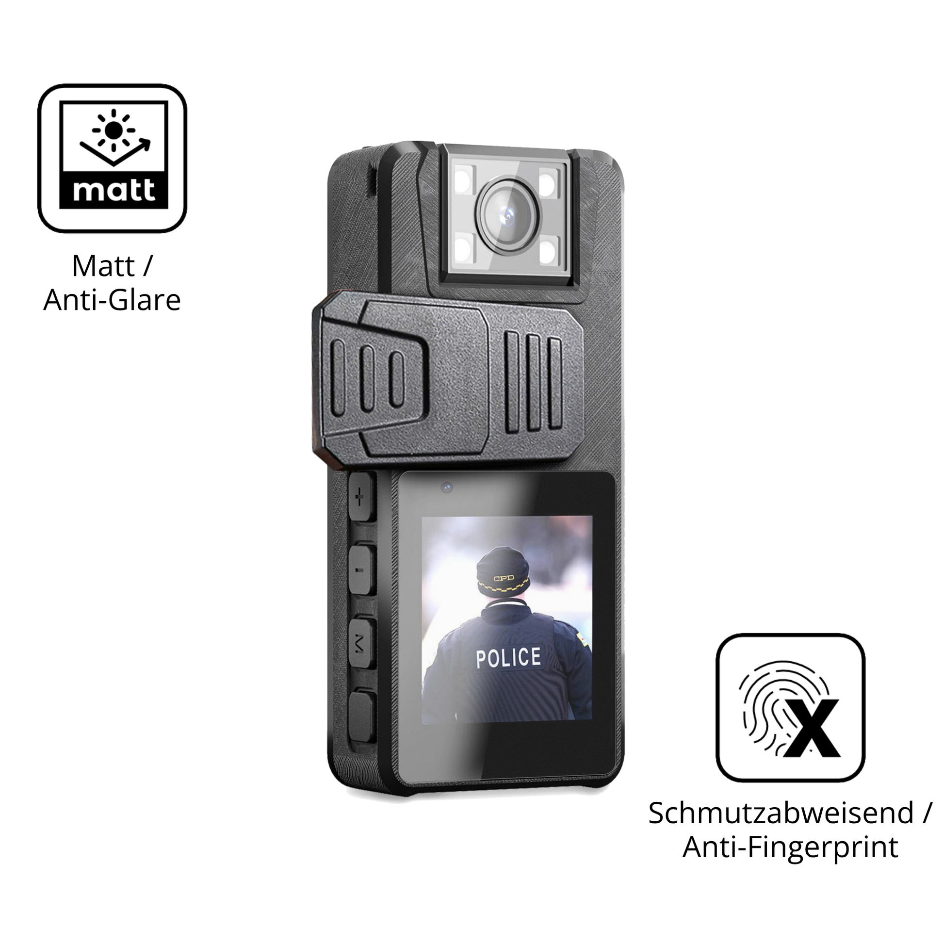 9H Hartbeschichtete, flexible Folie passend zugeschnitten für Nastopee Bodycam