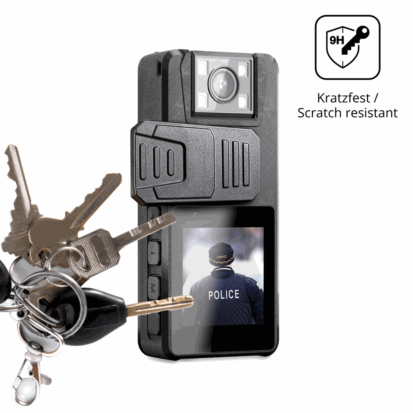 dipos Displayschutz für Nastopee Bodycam, transparente Oberfläche, perfekte Passform auch für die Rundungen