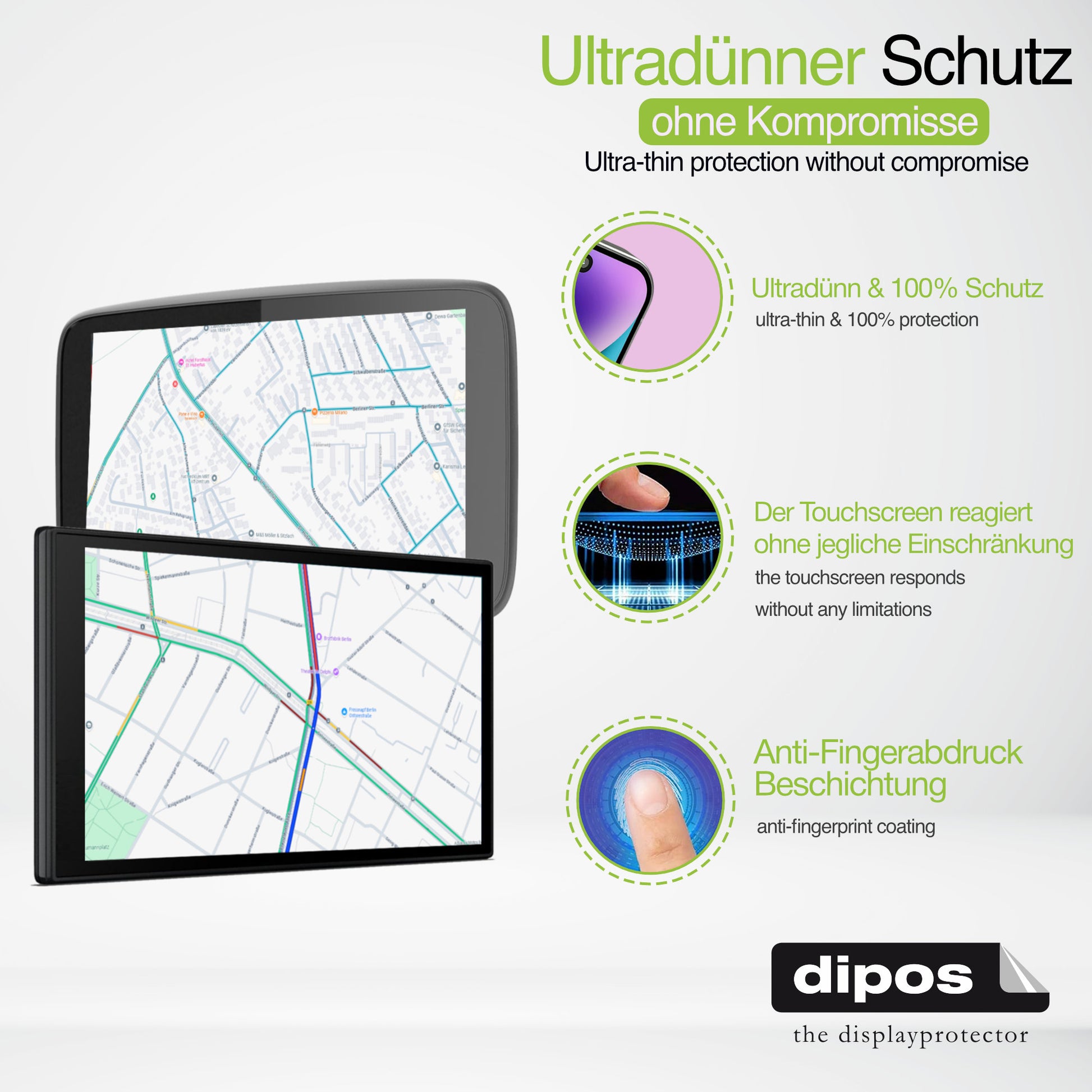 dipos Displayschutz für Carpuride W702 Pro 7, mattierte Oberfläche, geringe Dicke und perfekte Passform