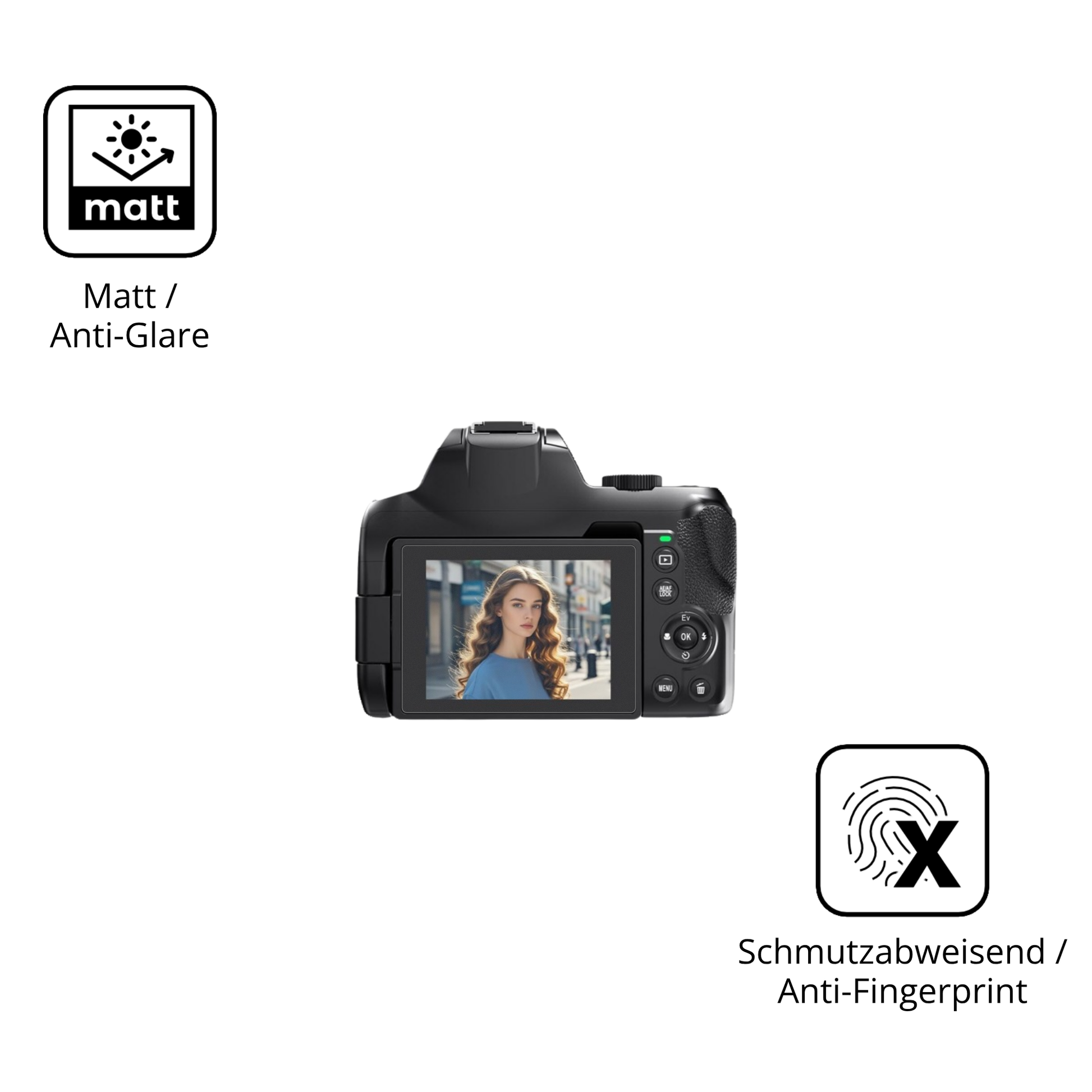 Dünne und entspiegelnde Folie passend zugeschnitten für NBD 4K 64MP