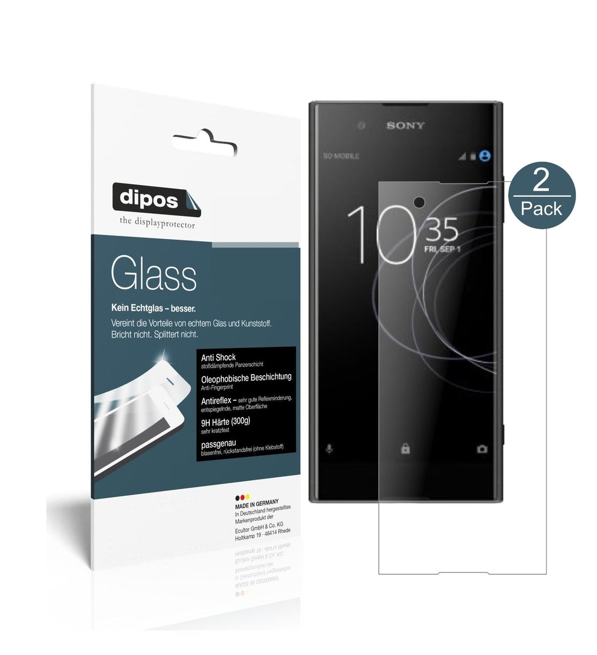 1x 9H Matte Screen Protector for Sony Xperia XA1 Plus Tempered Glass