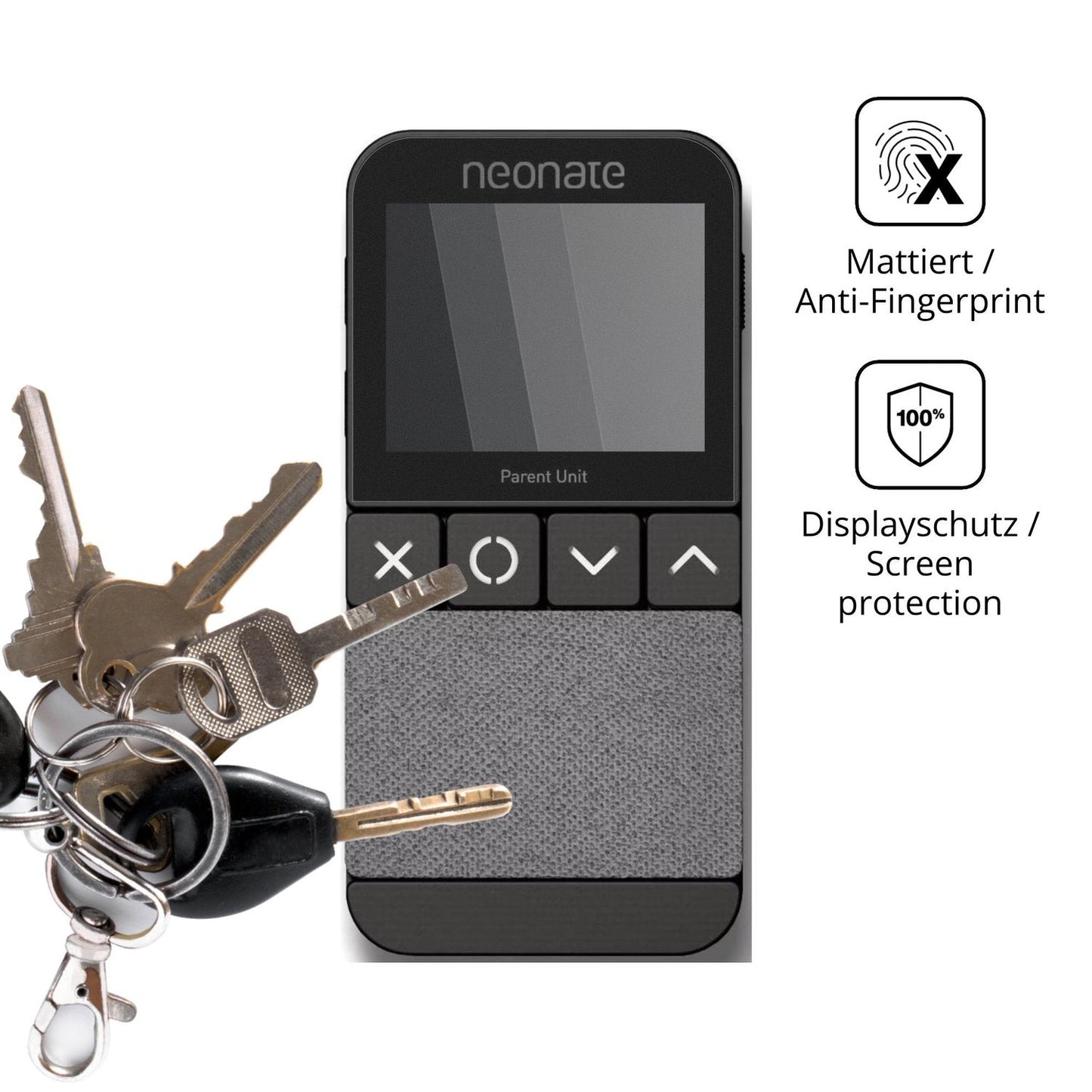 dipos Displayschutz für Neonate N65 2.0, mattierte Oberfläche, Blickschutzfilter und perfekter Passform