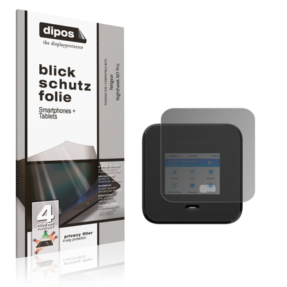 Blickschutzfolie von dipos passend für Netgear Nighthawk M7 Pro, präziser Zuschnitt und blasenfrei montiert