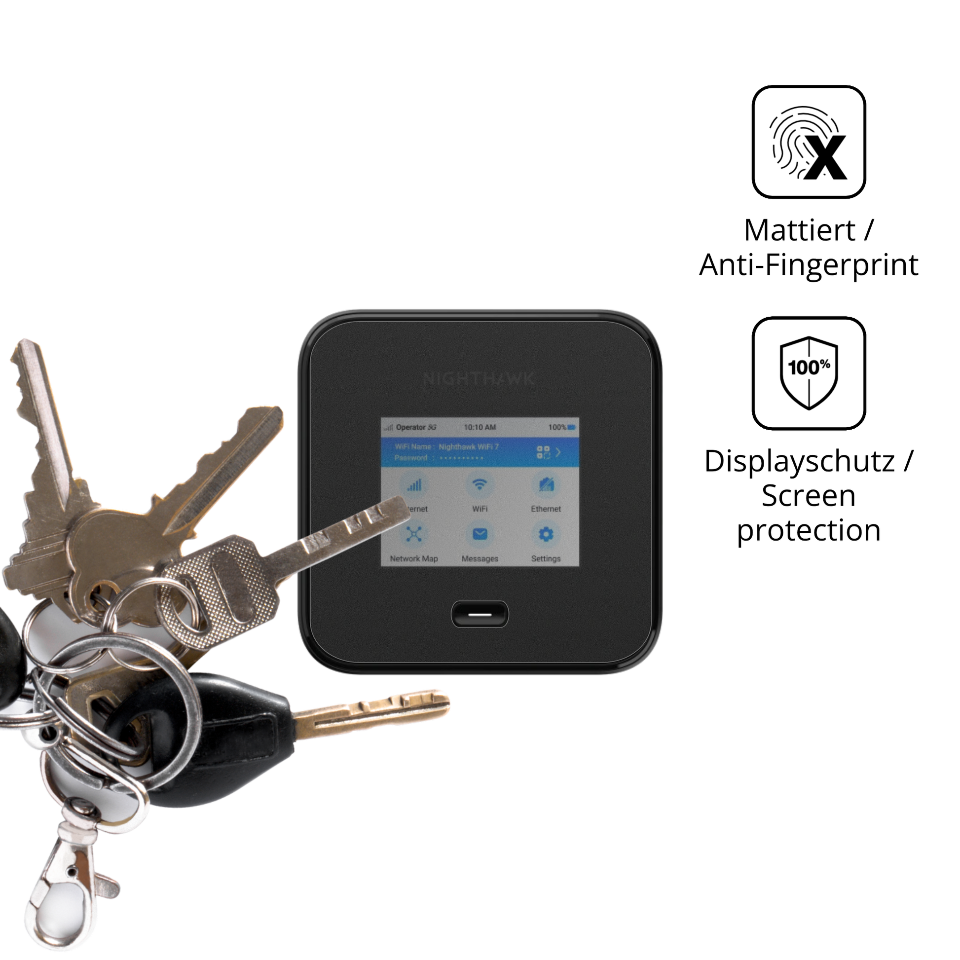 dipos Displayschutz für Netgear Nighthawk M7 Pro, mattierte Oberfläche, Blickschutzfilter und perfekter Passform