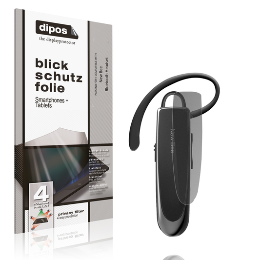 Blickschutzfolie von dipos passend für New Bee Bluetooth Headset, präziser Zuschnitt und blasenfrei montiert