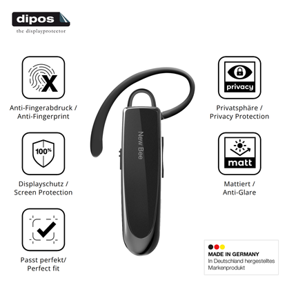 Privatsphäre-Schutz durch Sichtschutz-Folie passend zugeschnitten für New Bee Bluetooth Headset
