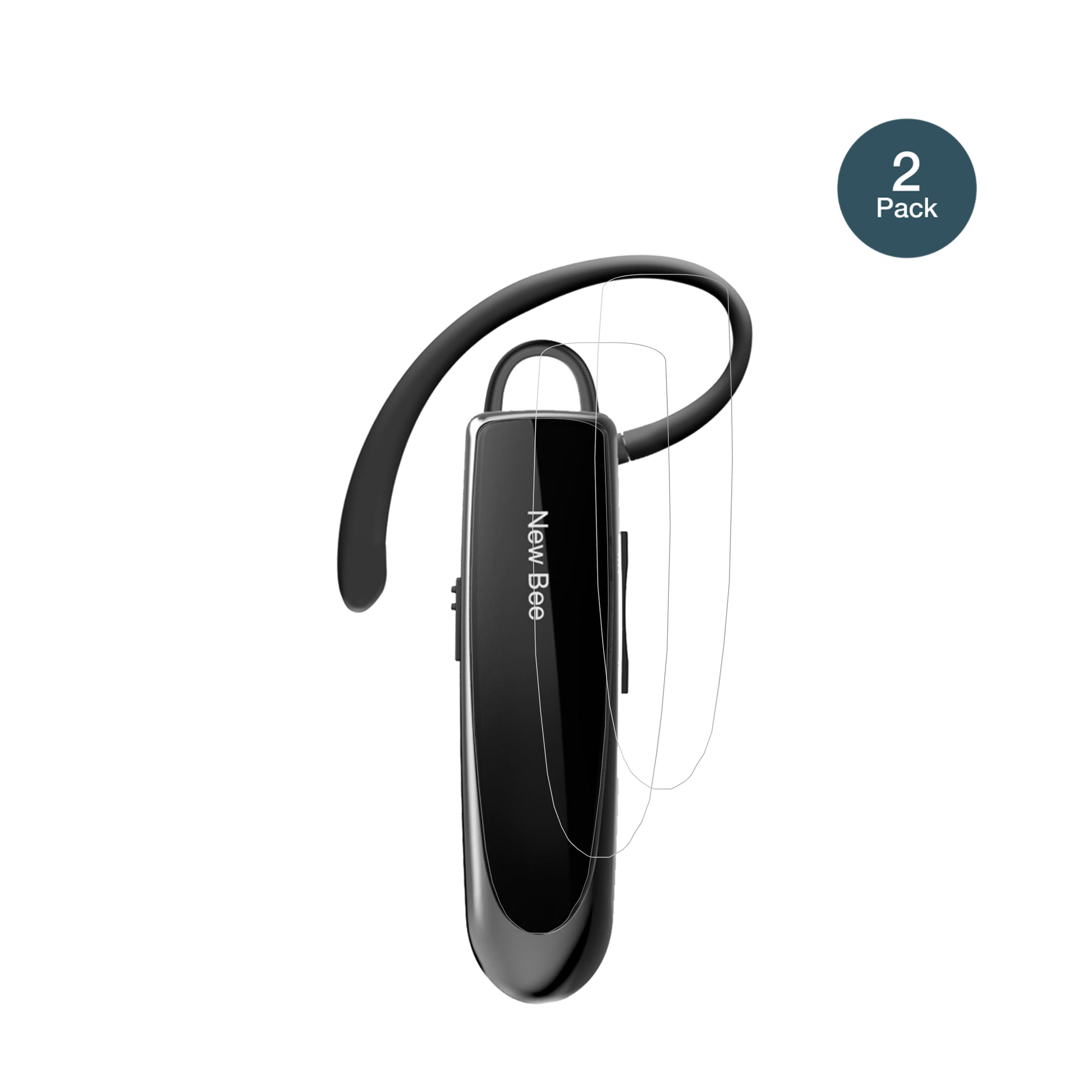 New BeeBluetooth Headset mit aufgebrachter dipos Flex Schutzfolie, glasklare Darstellung ohne Einschränkungen