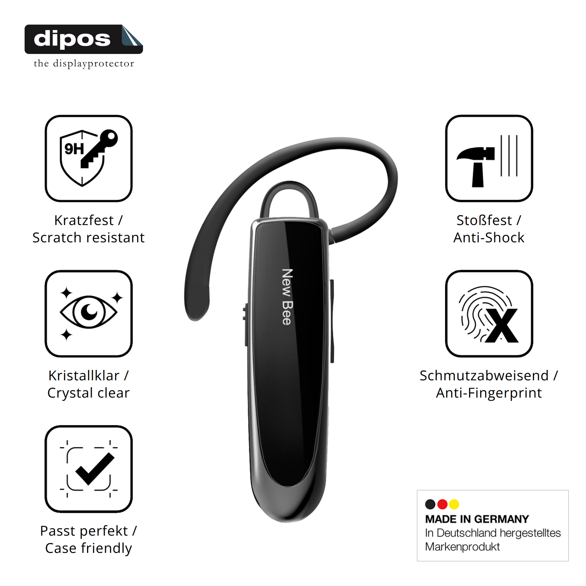 Displayschutz hergestellt in Deutschland, höchste Qualität made in Germany