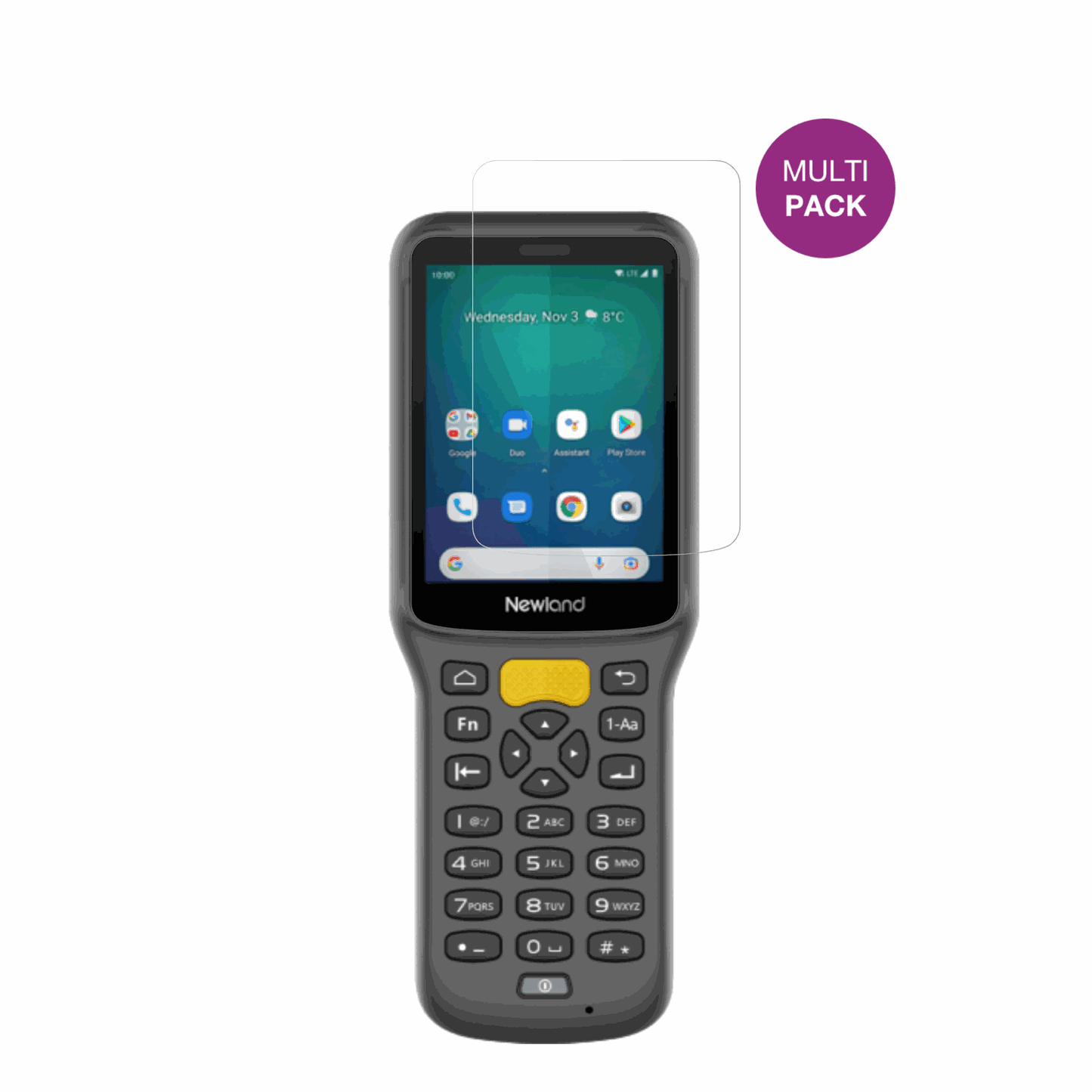 NewlandMT37 Baiji mit aufgebrachter dipos Displayschutzfolie, glasklare Darstellung ohne Einschränkungen
