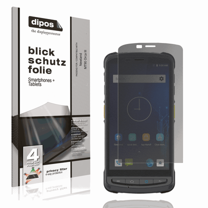 Blickschutzfolie von dipos passend für Newland MT90 Orca III, präziser Zuschnitt und blasenfrei montiert