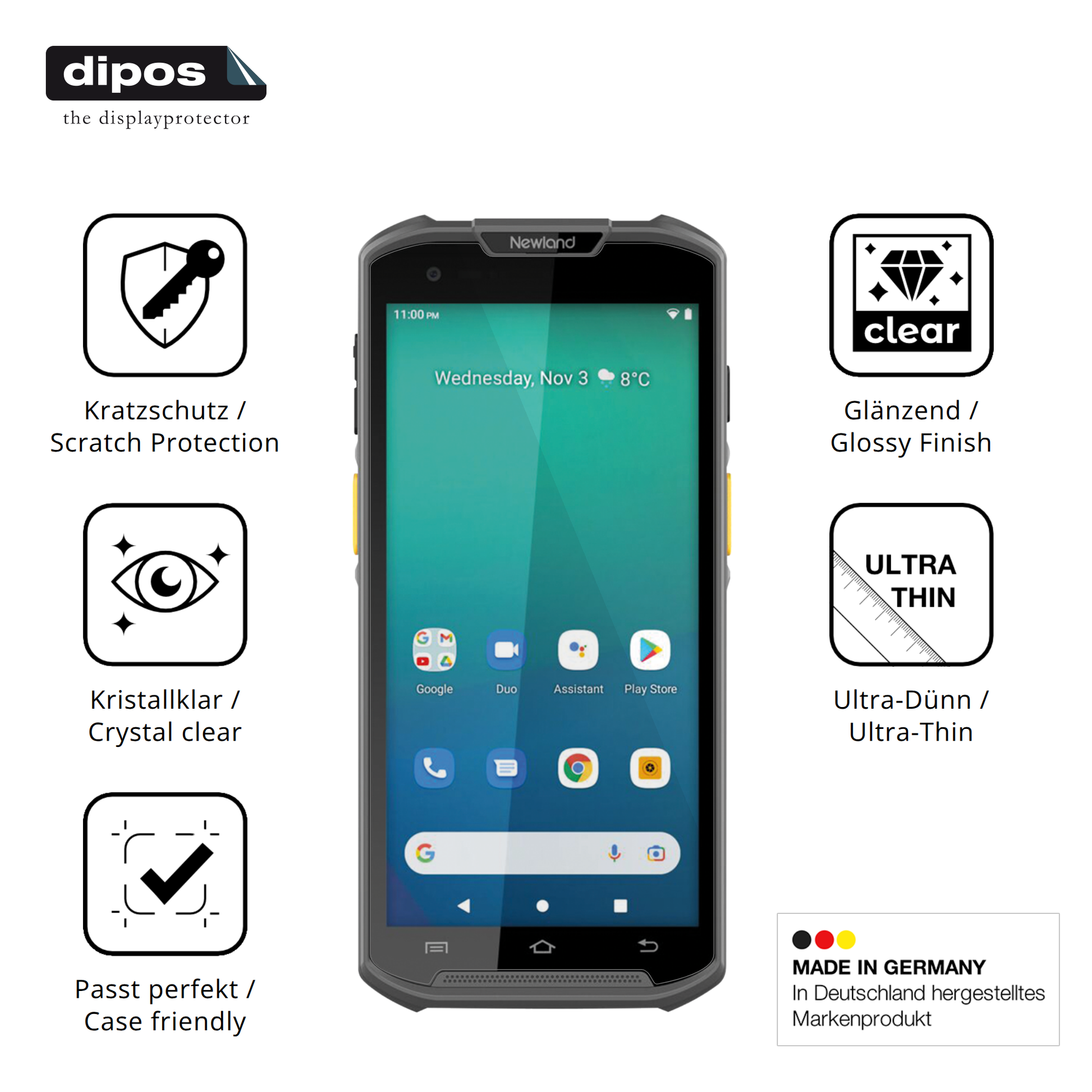 Displayschutz hergestellt in Deutschland, höchste Qualität made in Germany