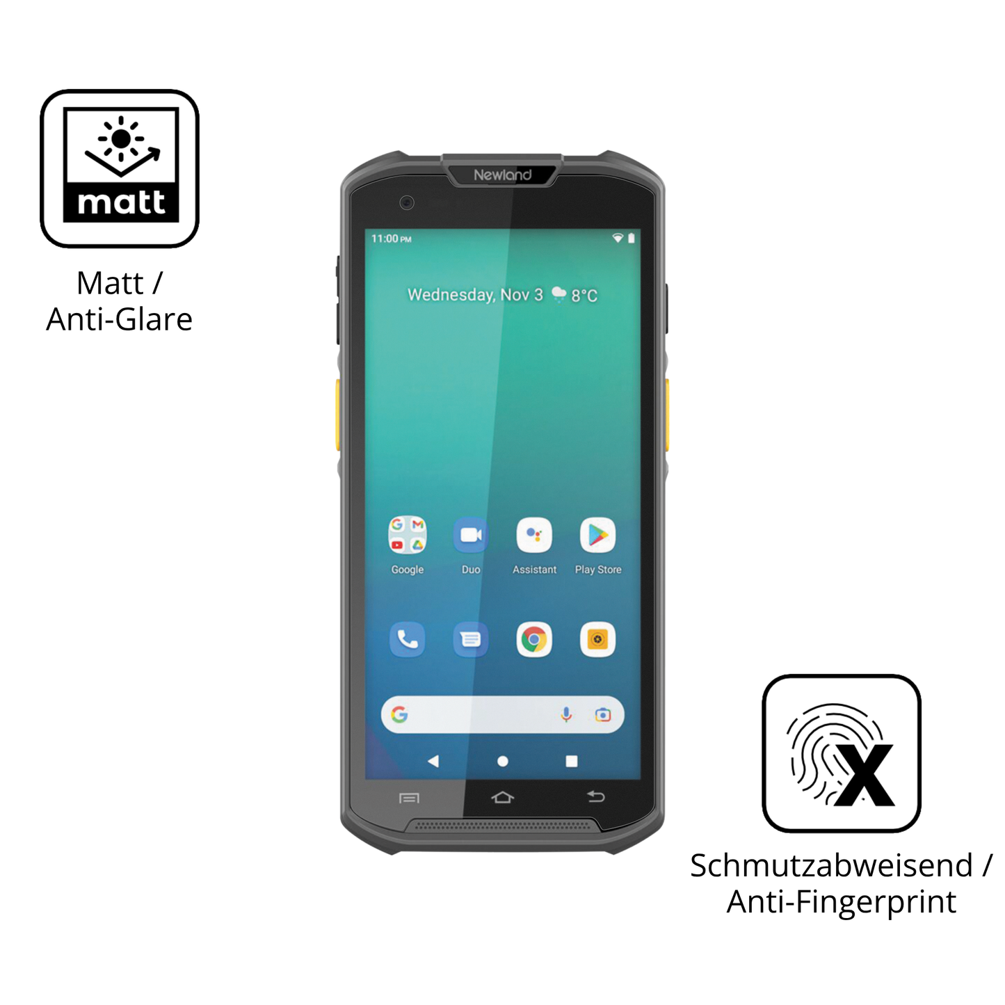 9H Hartbeschichtete, flexible Folie passend zugeschnitten für Newland MT93