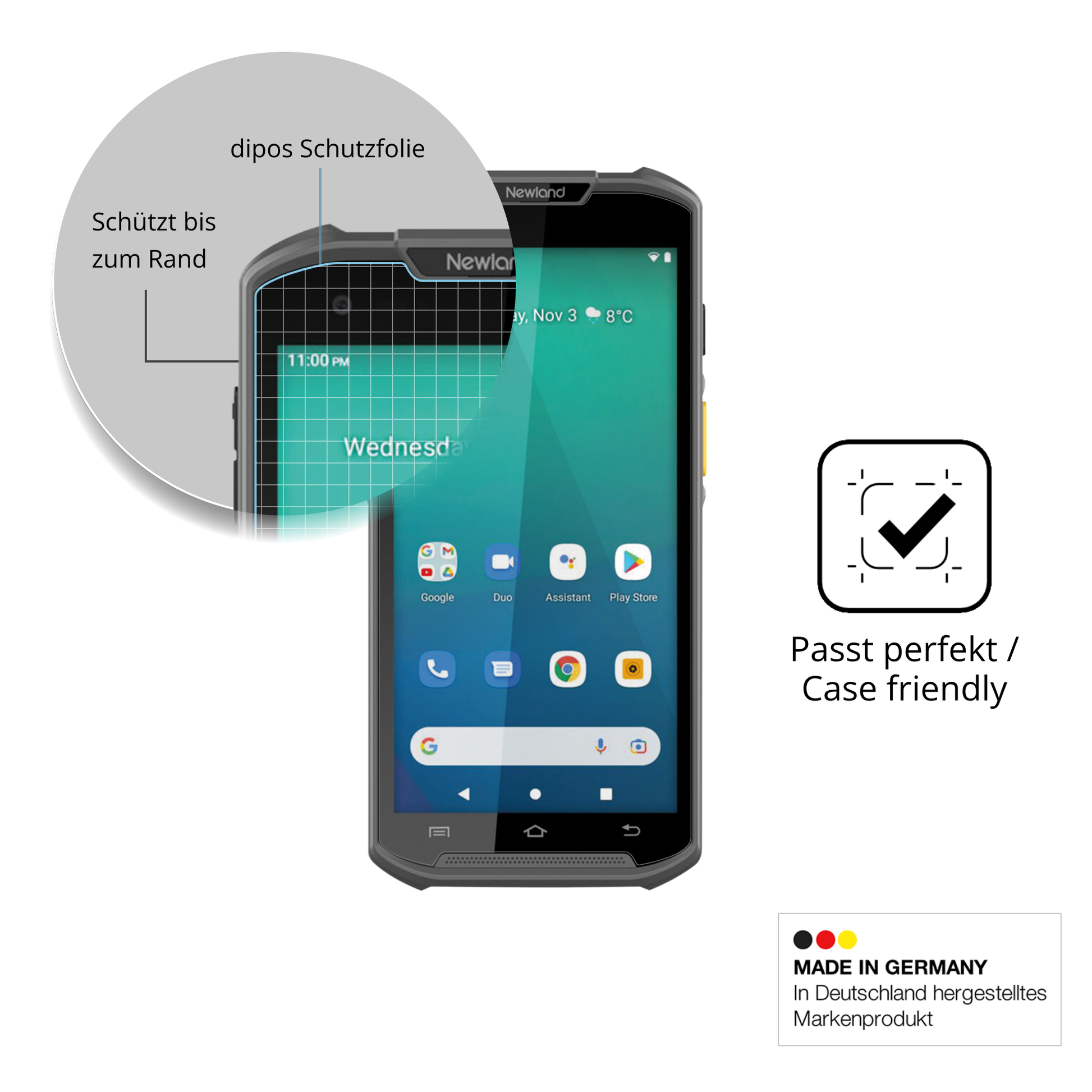 Besonders flexibler Displayschutz mit Anti-Shock-Schicht im Materialmix