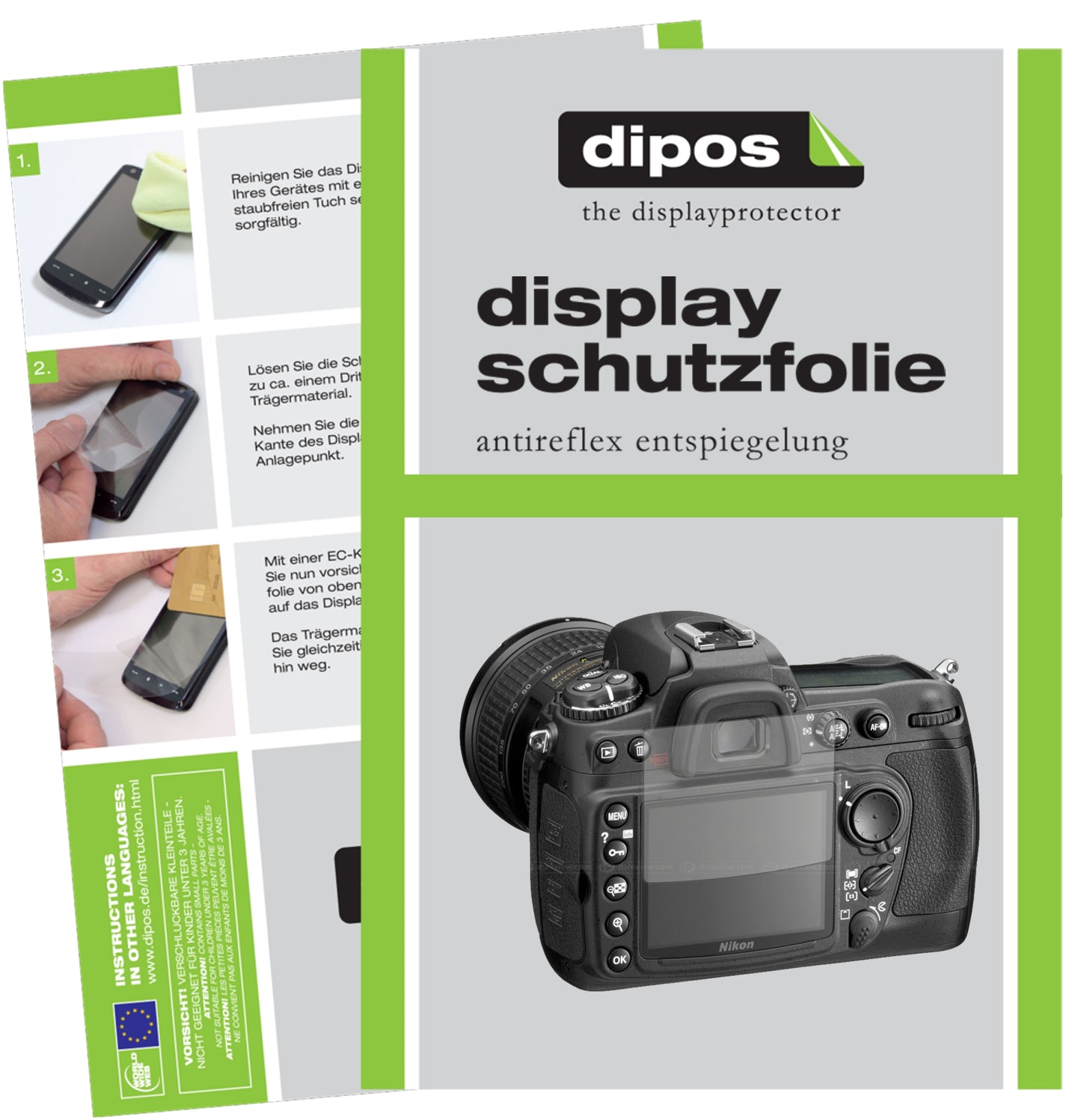 1x Schutzfolie matt für Nikon D300 Display-Schutzfolie