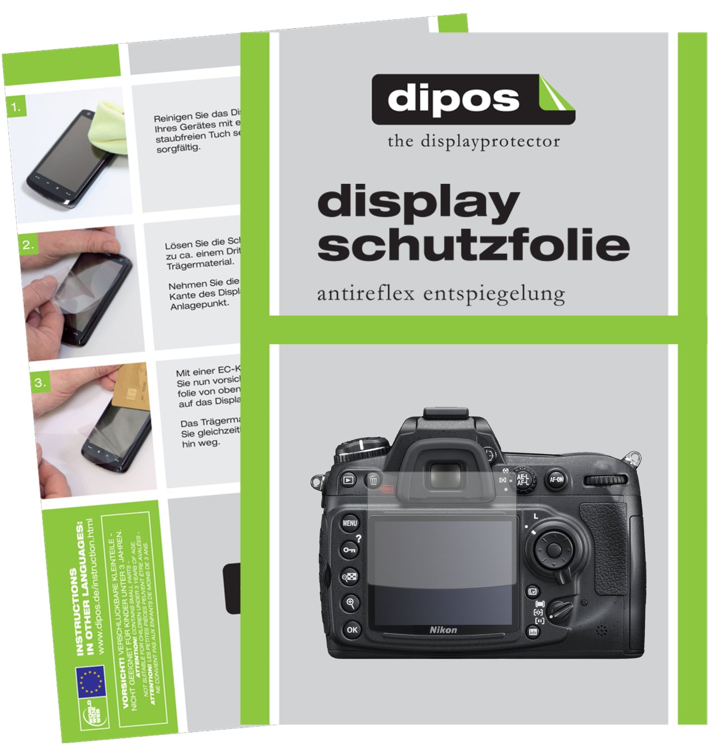 6x Schutzfolie matt für Nikon D300S Display-Schutzfolie