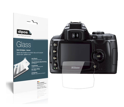 Klare Displayschutzfolie von dipos passend für Nikon D40x, 9H kratzfest und blasenfrei montiert