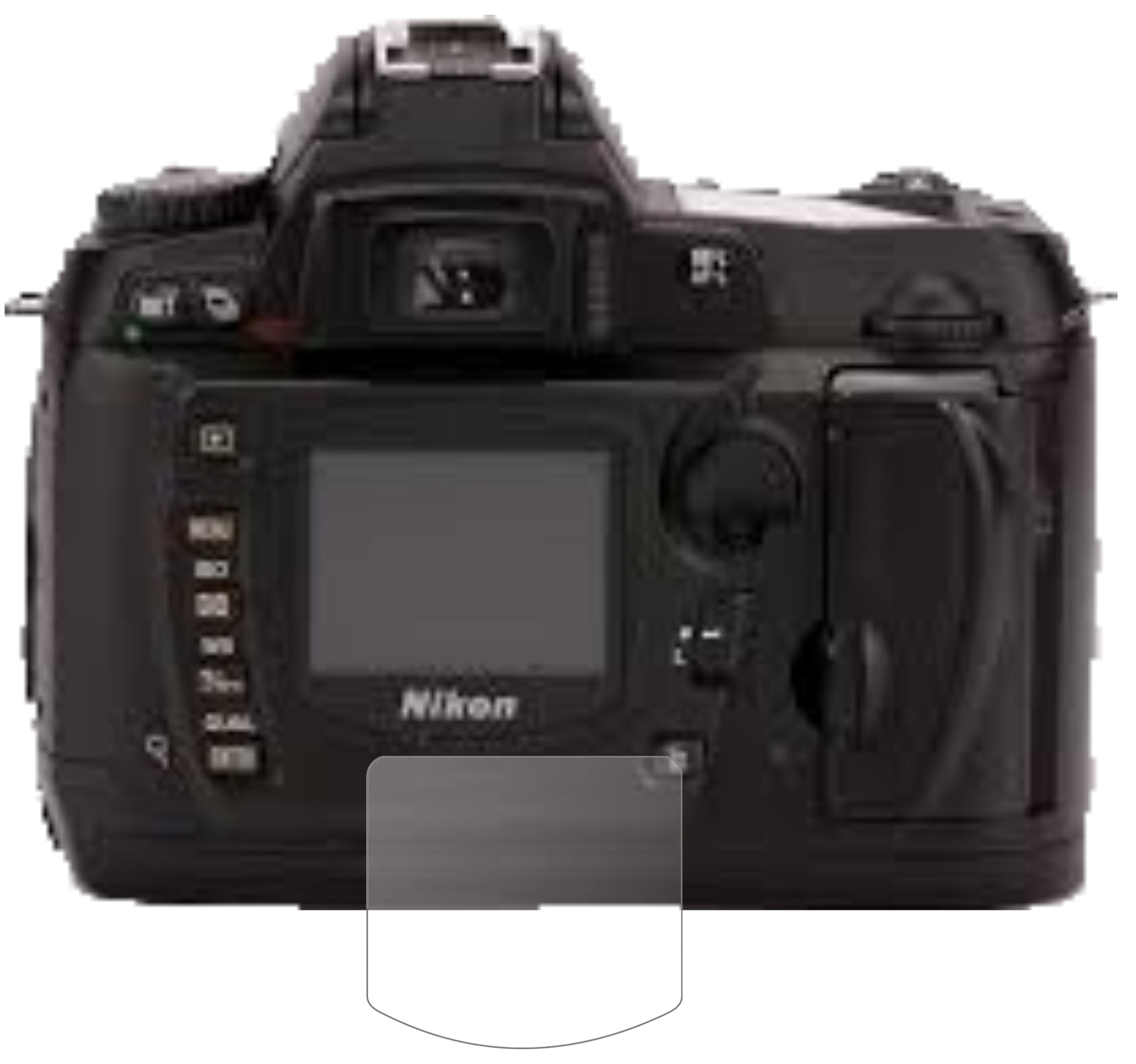 NikonD70s mit aufgebrachter dipos Panzerfolie, die lästige Fingerabdrücke minimiert