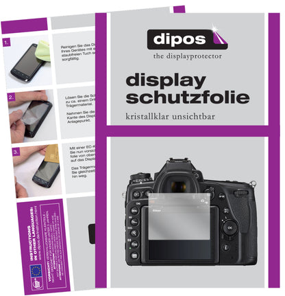Klare Displayschutzfolie von dipos passend für Nikon D780, präziser Zuschnitt und blasenfrei montiert