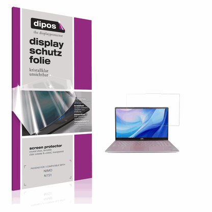 Klare Displayschutzfolie von dipos passend für NIMO N151, präziser Zuschnitt und blasenfrei montiert